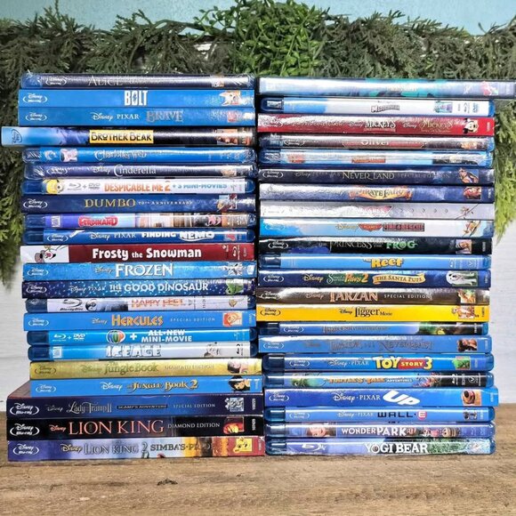 Huge Kids Blu-ray DVD Movie Lot Disney Lion King Little...